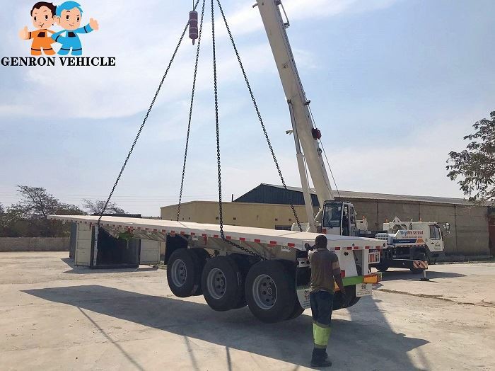 Arrival! Arrival! Our Genron Flatbed Trailer Arrived in Lusaka Office, Zambia